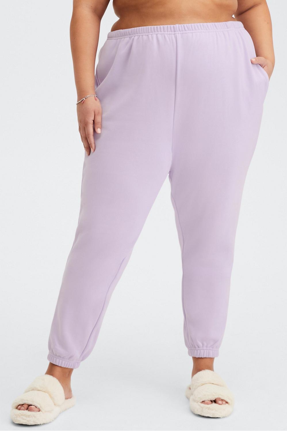 Fabletics Go-To High-Waisted Slim Sweatpant Womens purple plus Size 4X Product Image