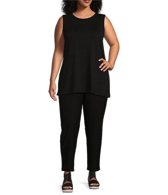 Eileen Fisher Plus Size Lightweight Tencel Jersey Crew Neck Tank Product Image