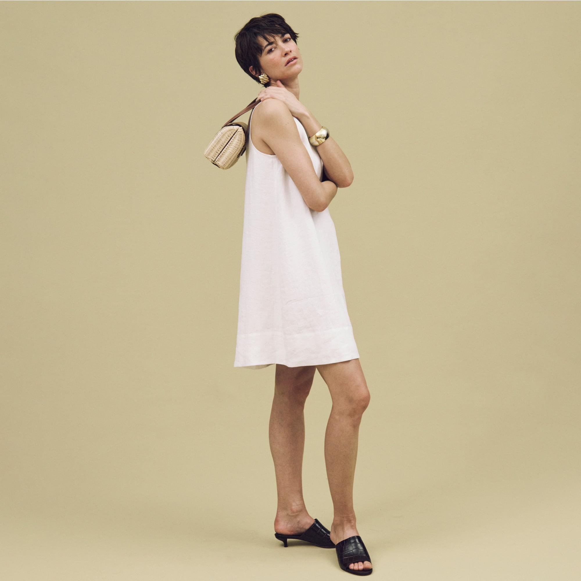 Maxine button-back dress in linen Product Image