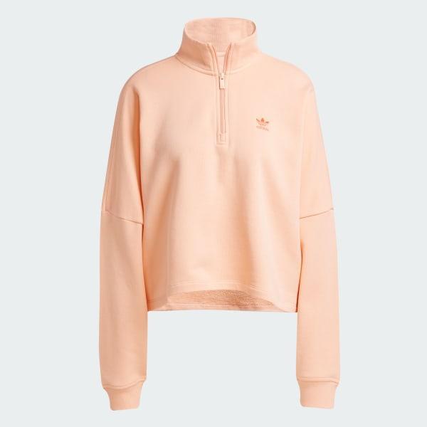 adidas Essentials Fleece Long Oversized Crew Sweatshirt Black L Womens Product Image