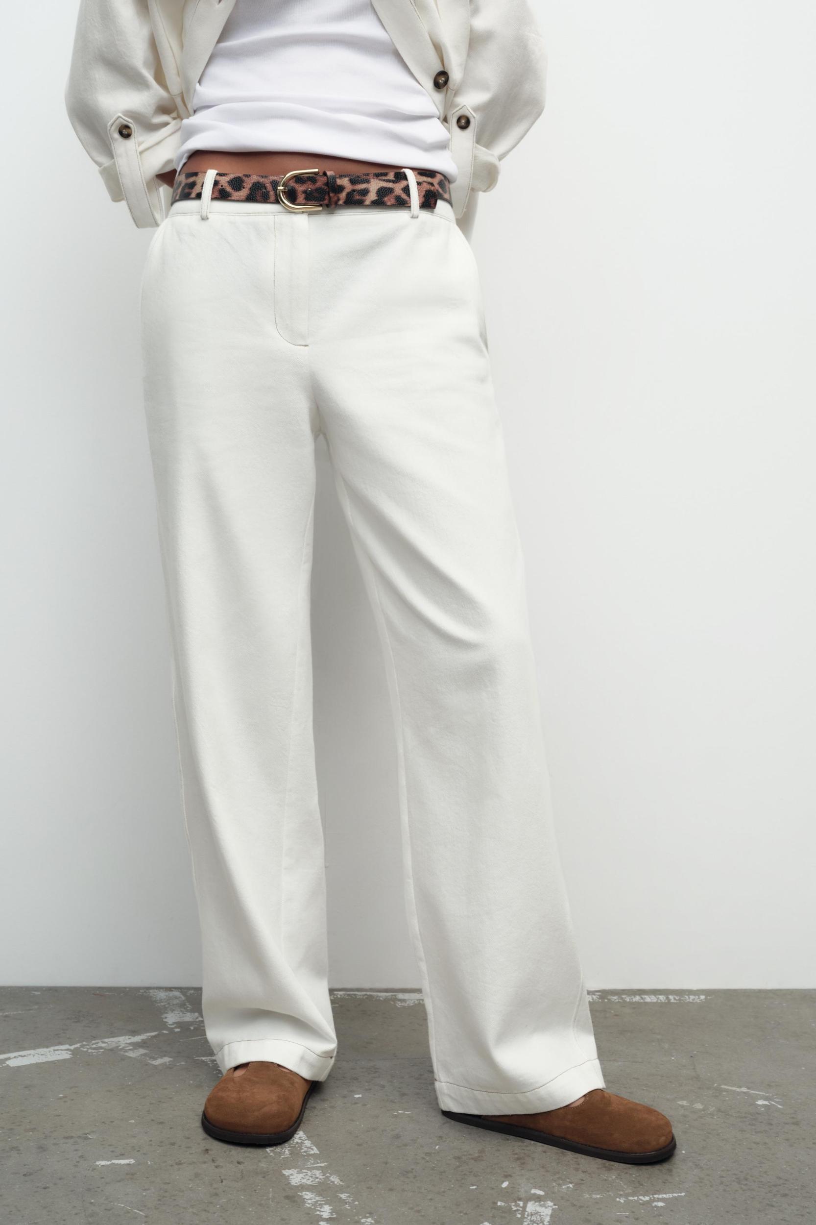 ANIMAL PRINT BELTED PANTS Product Image