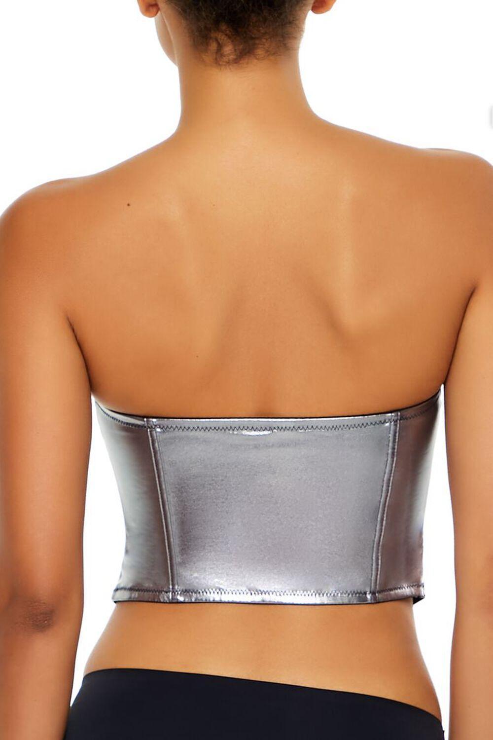 Metallic Lingerie Corset Tube Top | Forever 21 Product Image