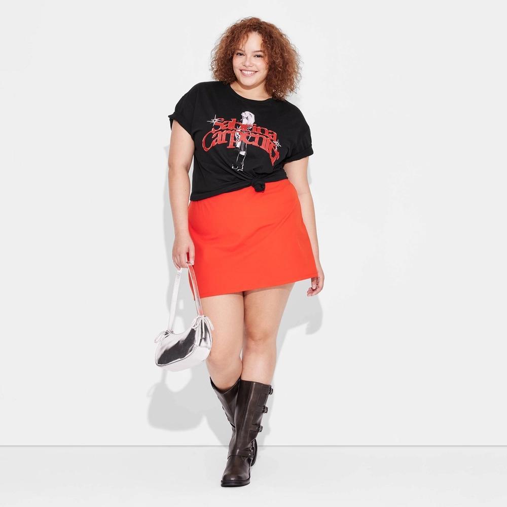 Women's Sabrina Carpenter Short Sleeve Graphic T-Shirt - Black 3X: Merch Traffic, Cotton, Crew Neck, Pullover, Woven Fabric Product Image