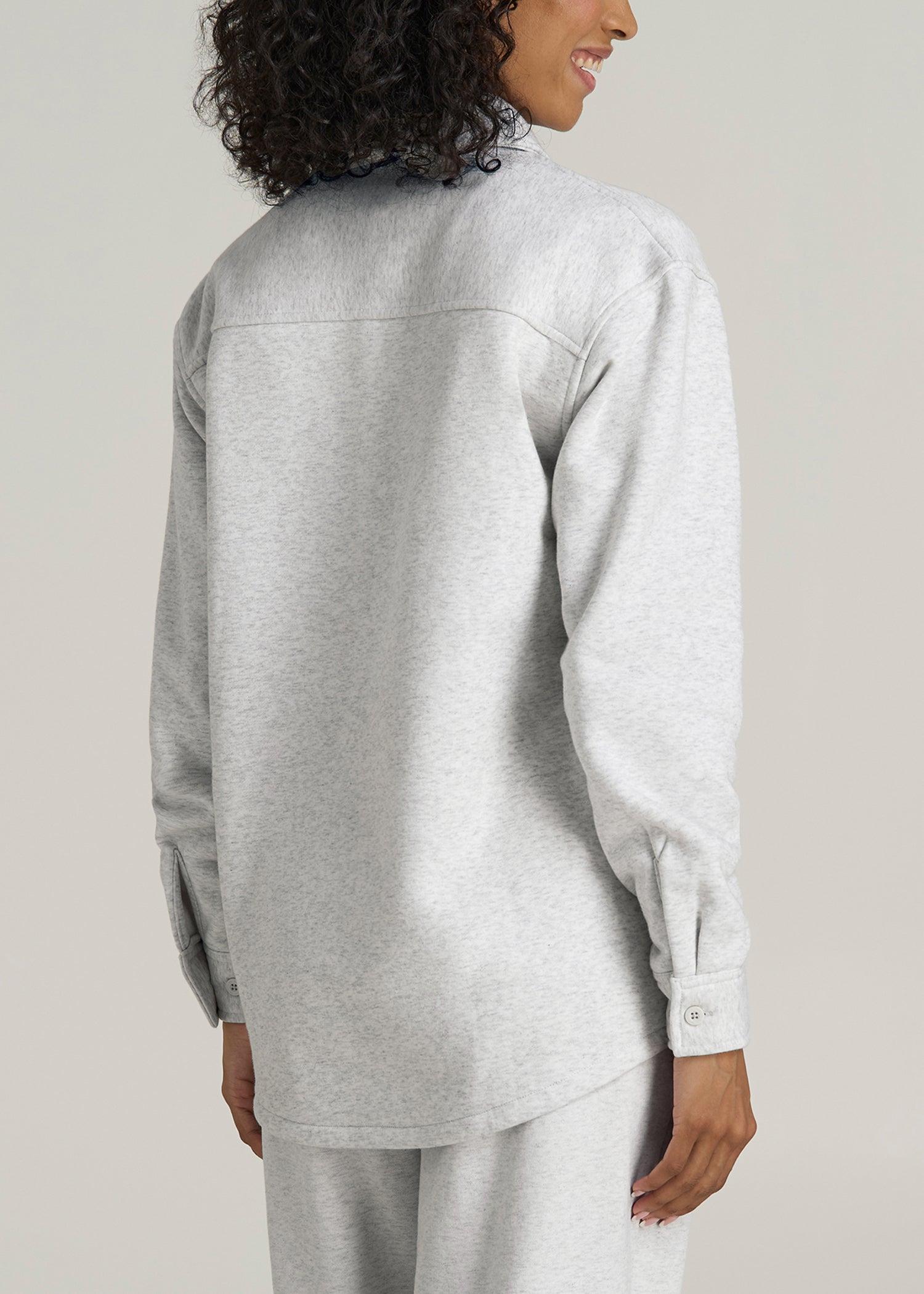 Wearever 2.0 Fleece Women's Tall Shacket in Heather Cloud White Product Image