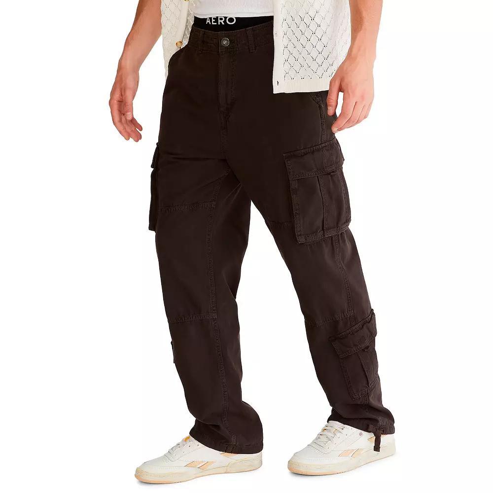 Men's Aeropostale Baggy Cargo Pants, Size: XL, Moonless Black Product Image