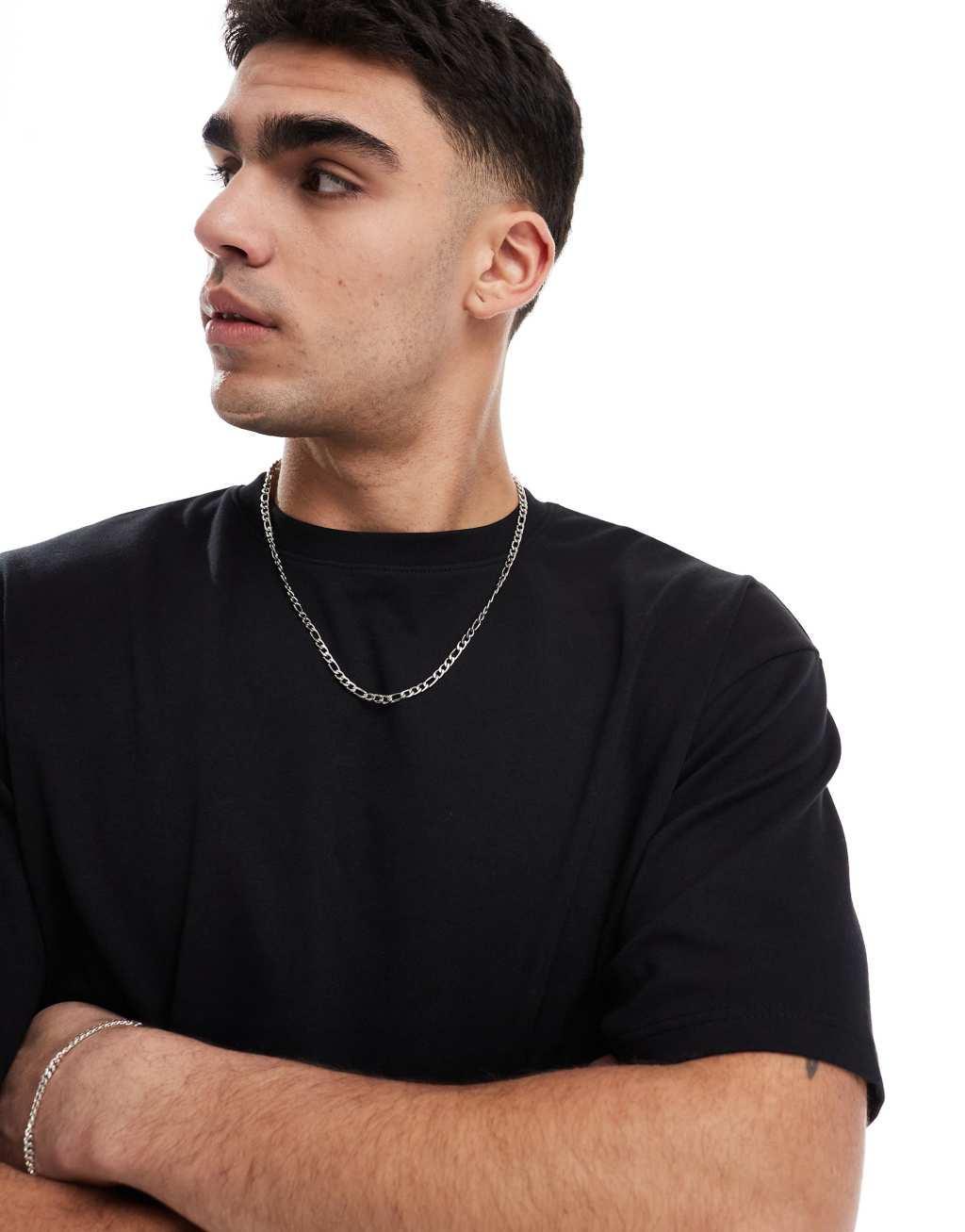 ONLY & SONS relaxed fit soft touch t-shirt in black Product Image