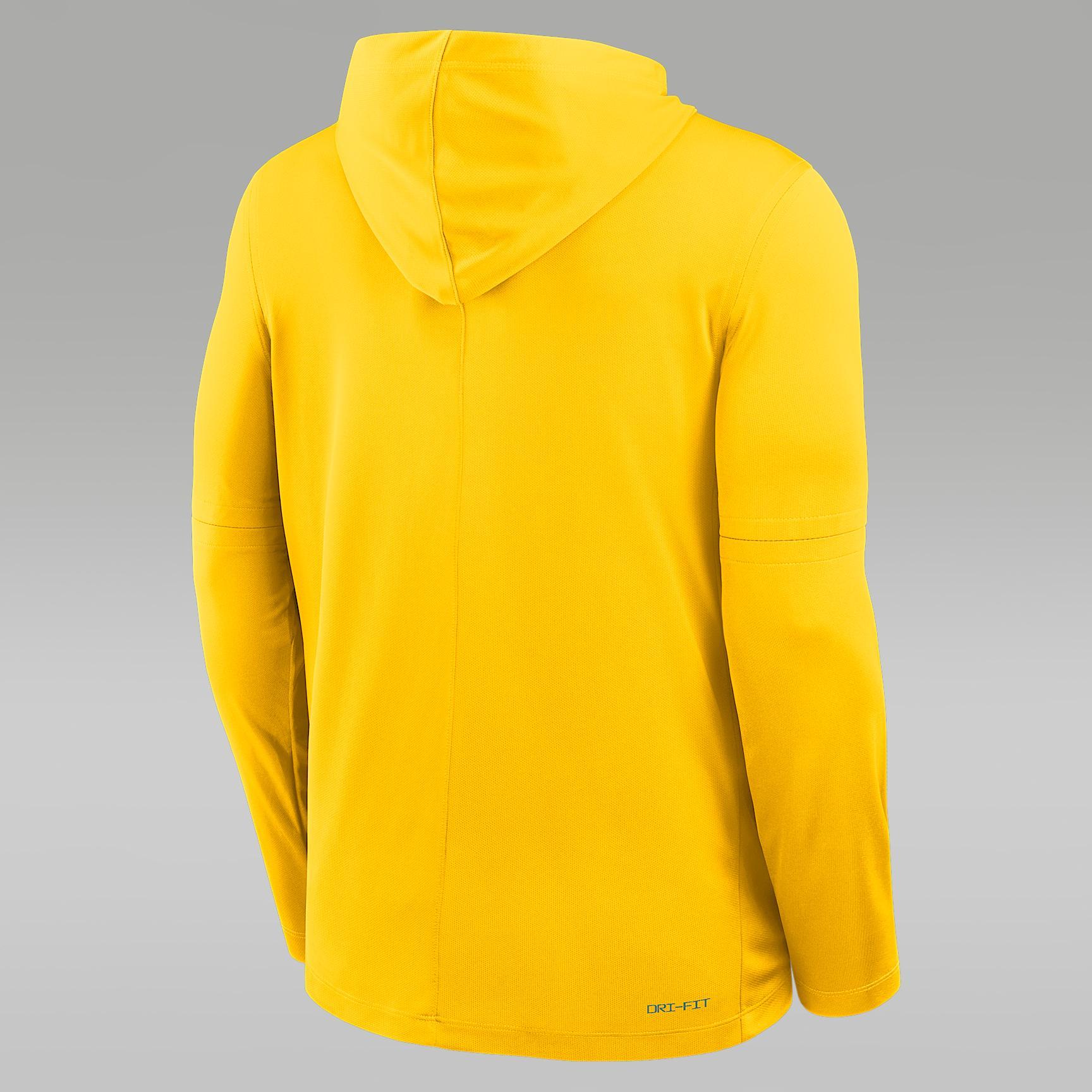 Michigan Sideline Men's Jordan Brand Dri-FIT College Long-Sleeve Hooded Top Product Image