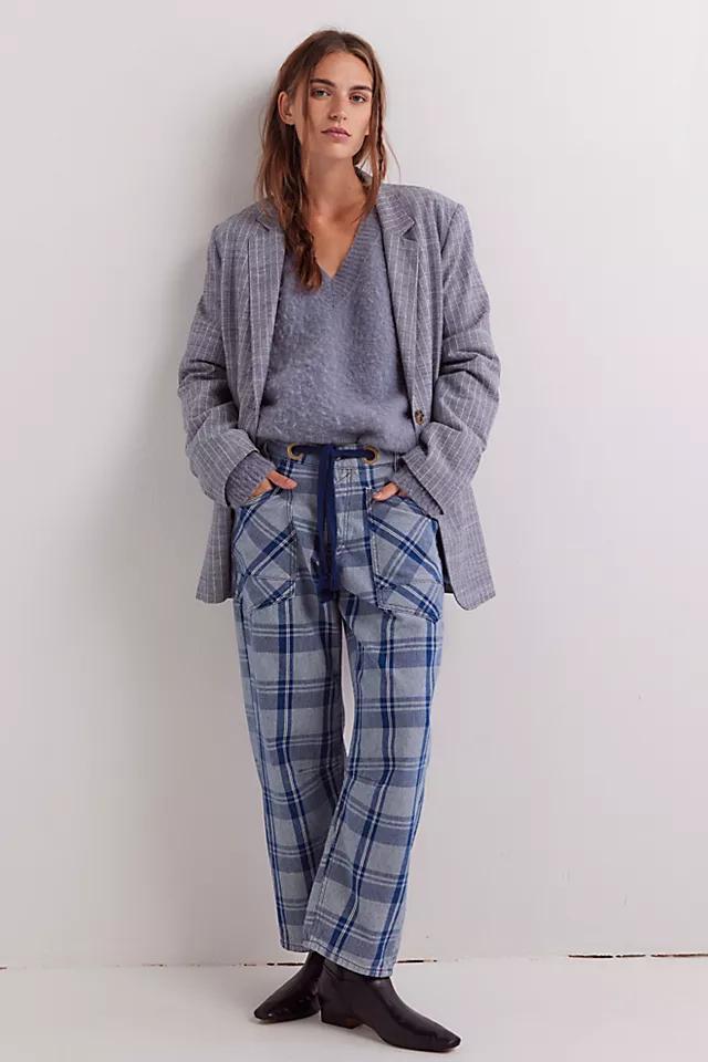 We The Free Moxie Plaid Pull-On Barrel Jeans Product Image