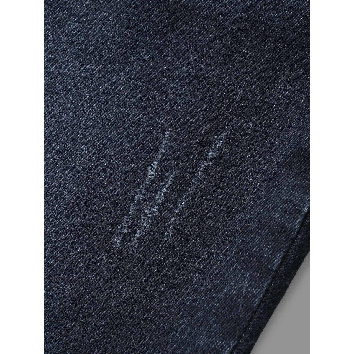 Plus Size Dark Wash Button Up Skinny Jeans Women Darkindigo Casual Button Medium stretch Slanted pocket Jeans BloomChic 28/5X Product Image