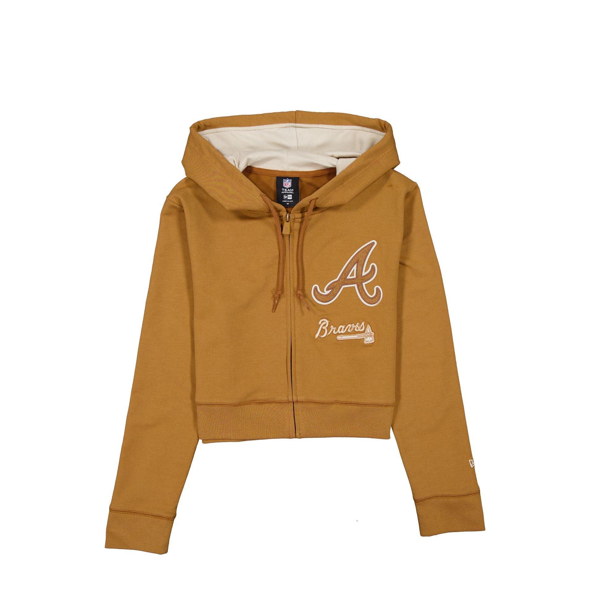 Atlanta Braves Light Bronze Logo Select Women's Full-Zip Hoodie Female Product Image