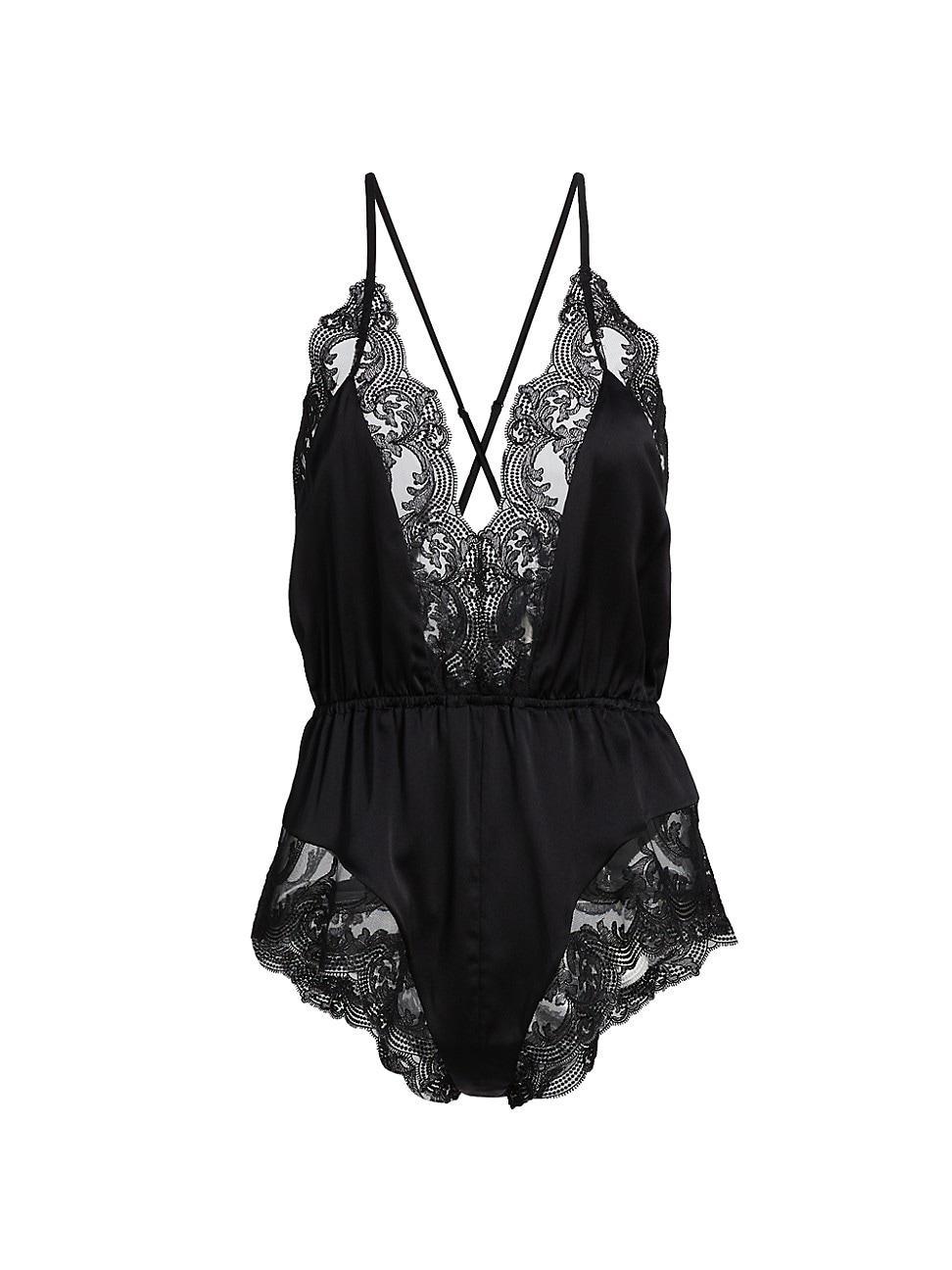 Womens Voltaire Lace-Trim Teddy Product Image