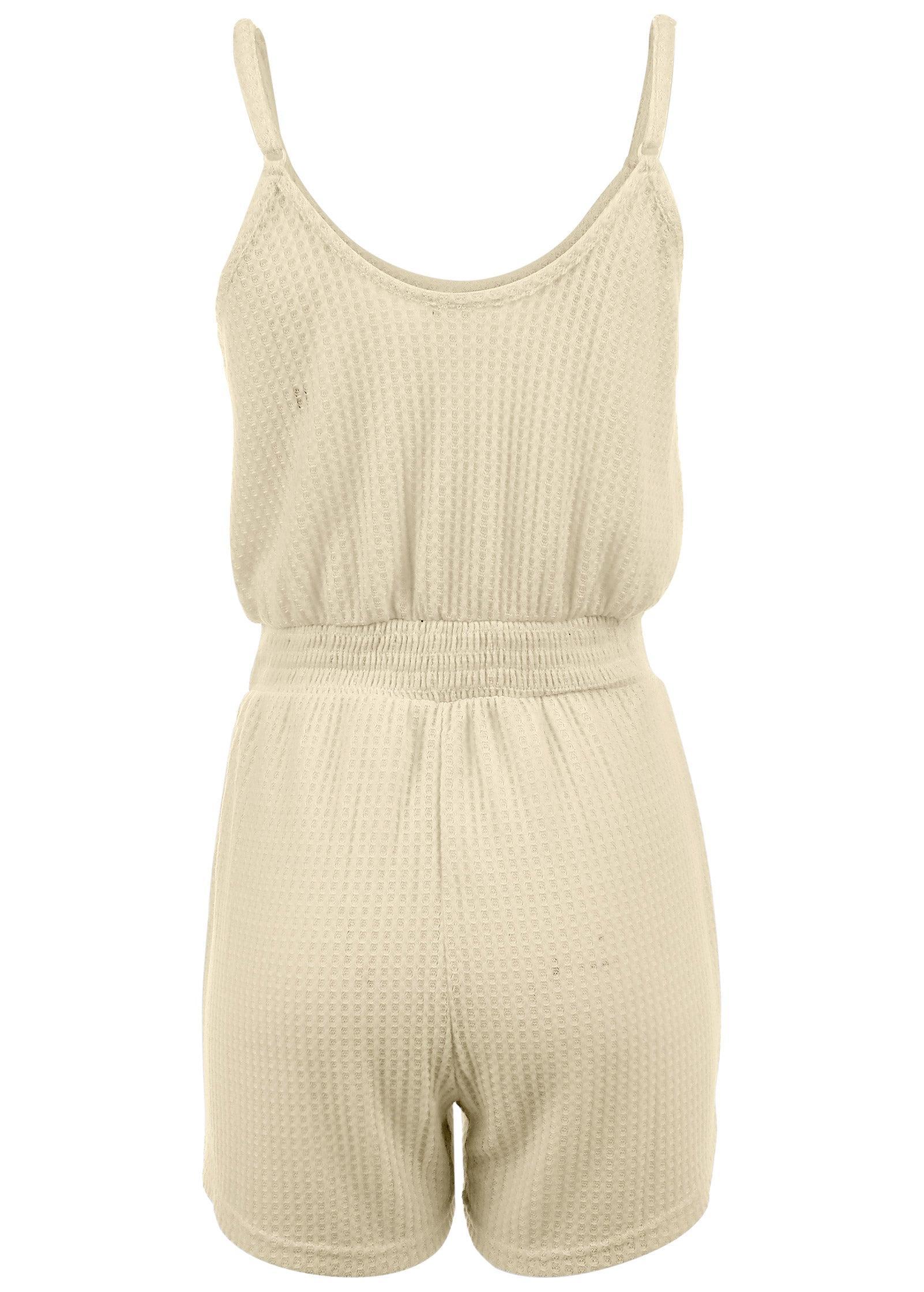 Cozy Waffle Romper - Oatmeal Product Image