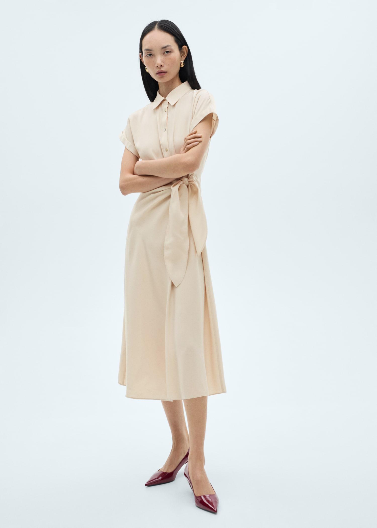 Wrap shirt dress - Women | MANGO USA Product Image