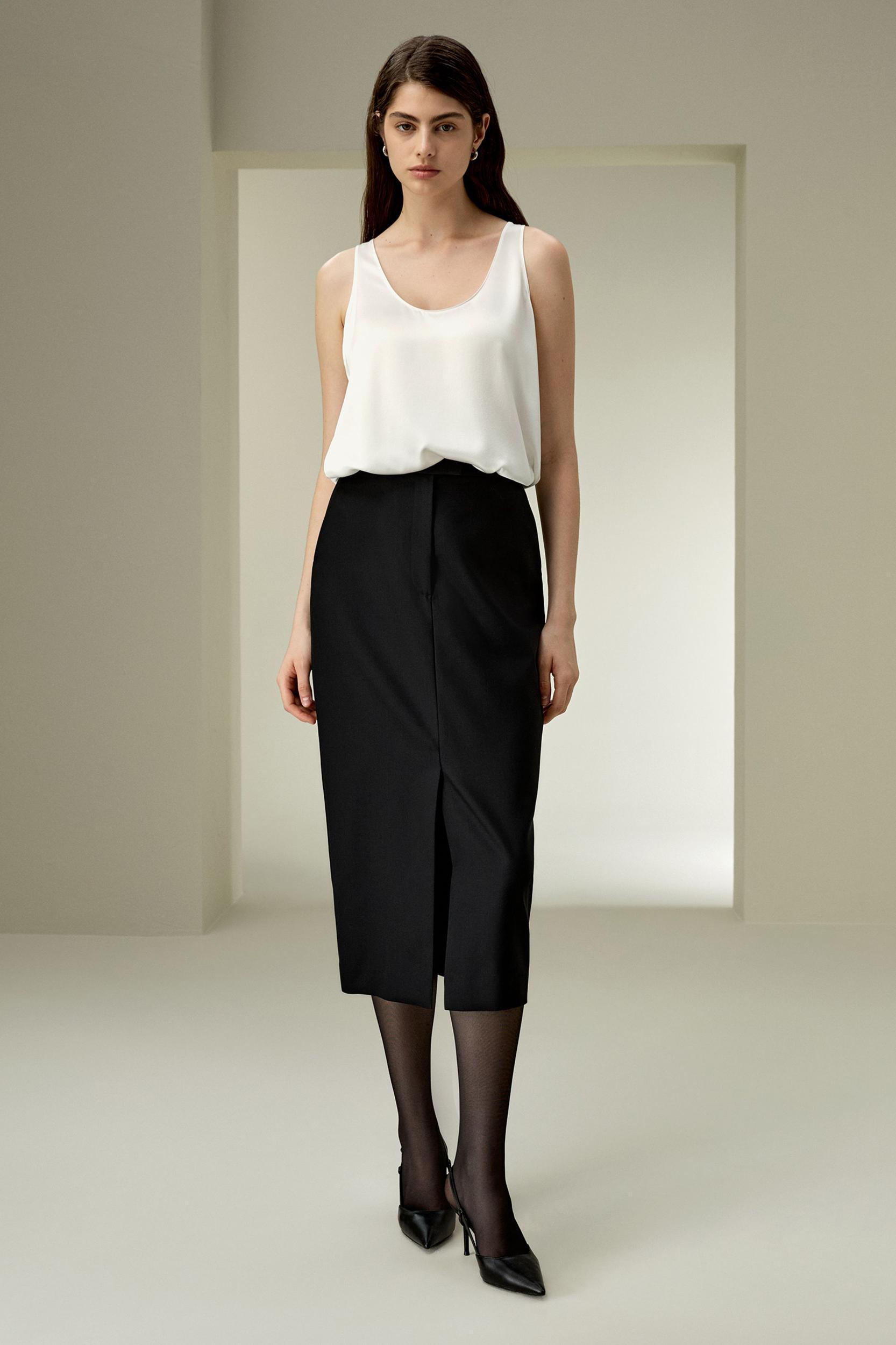 Modern Beauty Silk Wool Pencil Skirt Product Image