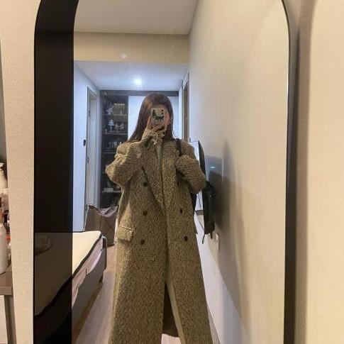 Patterned Maxi Double-Breasted Coat Product Image