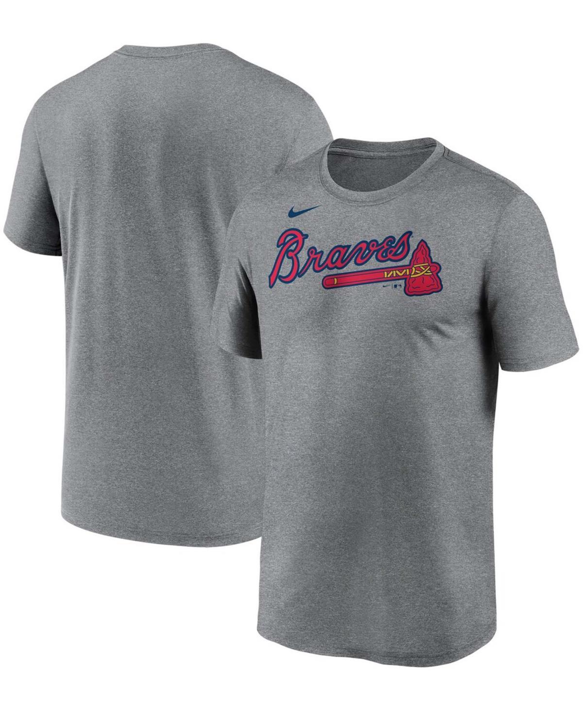Mens Nike Gray Atlanta Braves Wordmark Legend Performance T-Shirt Product Image