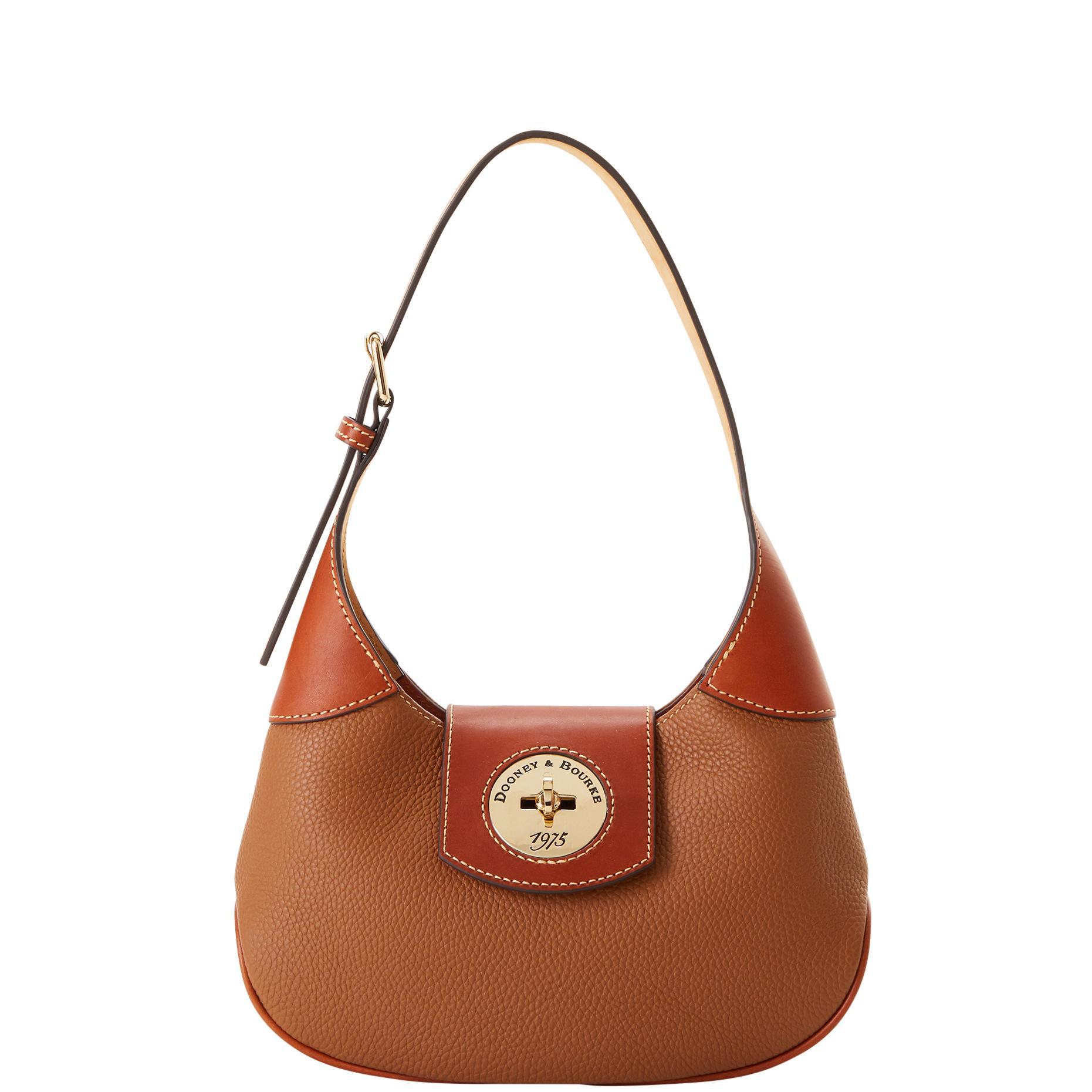 Dooney & Bourke Womens Pebble Turnlock Leather Hobo 26 Bag in Black Product Image