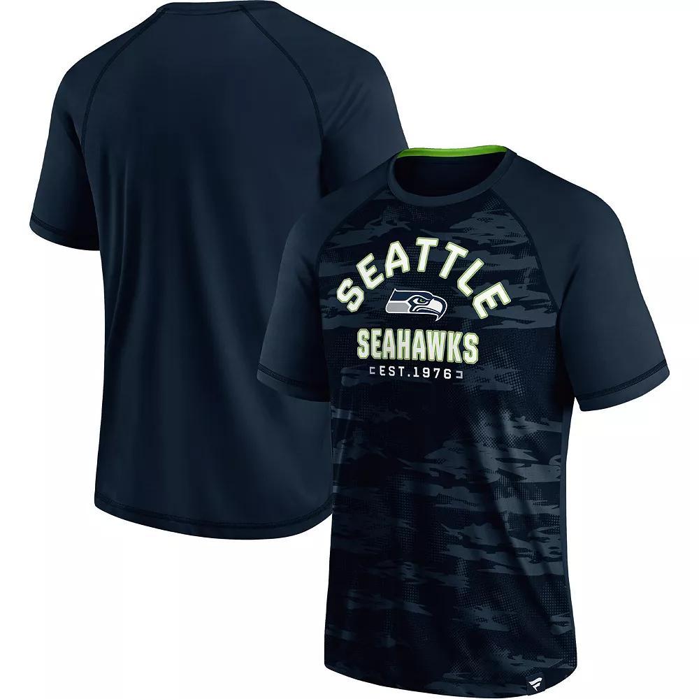 Men's Fanatics Branded Navy Seattle Seahawks Hail Mary Raglan T-Shirt, Size: Small, Blue Product Image