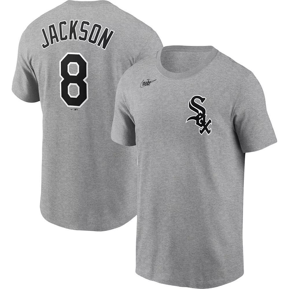 Men's Nike Bo Jackson Heathered Gray Chicago White Sox Cooperstown Collection Name & Number T-Shirt, Size: Small, Grey Product Image