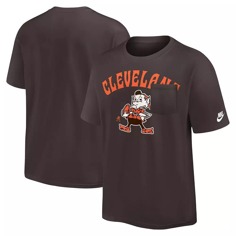 Men's Nike Brown Cleveland Browns Rewind Heavy Max 90 Pocket T-Shirt, Size: 2XL Product Image