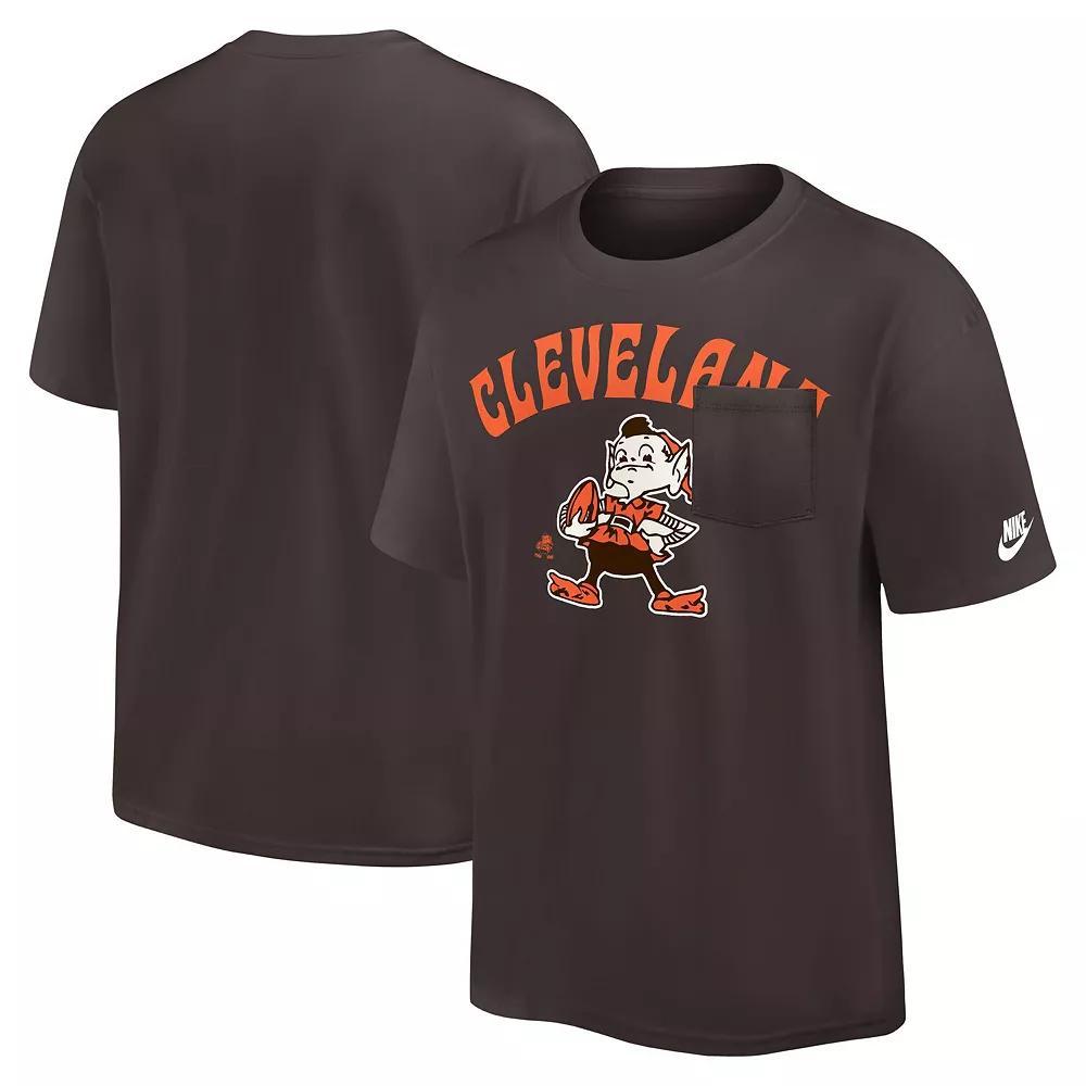 Men's Nike Brown Cleveland Browns Rewind Heavy Max 90 Pocket T-Shirt, Size: 2XL Product Image