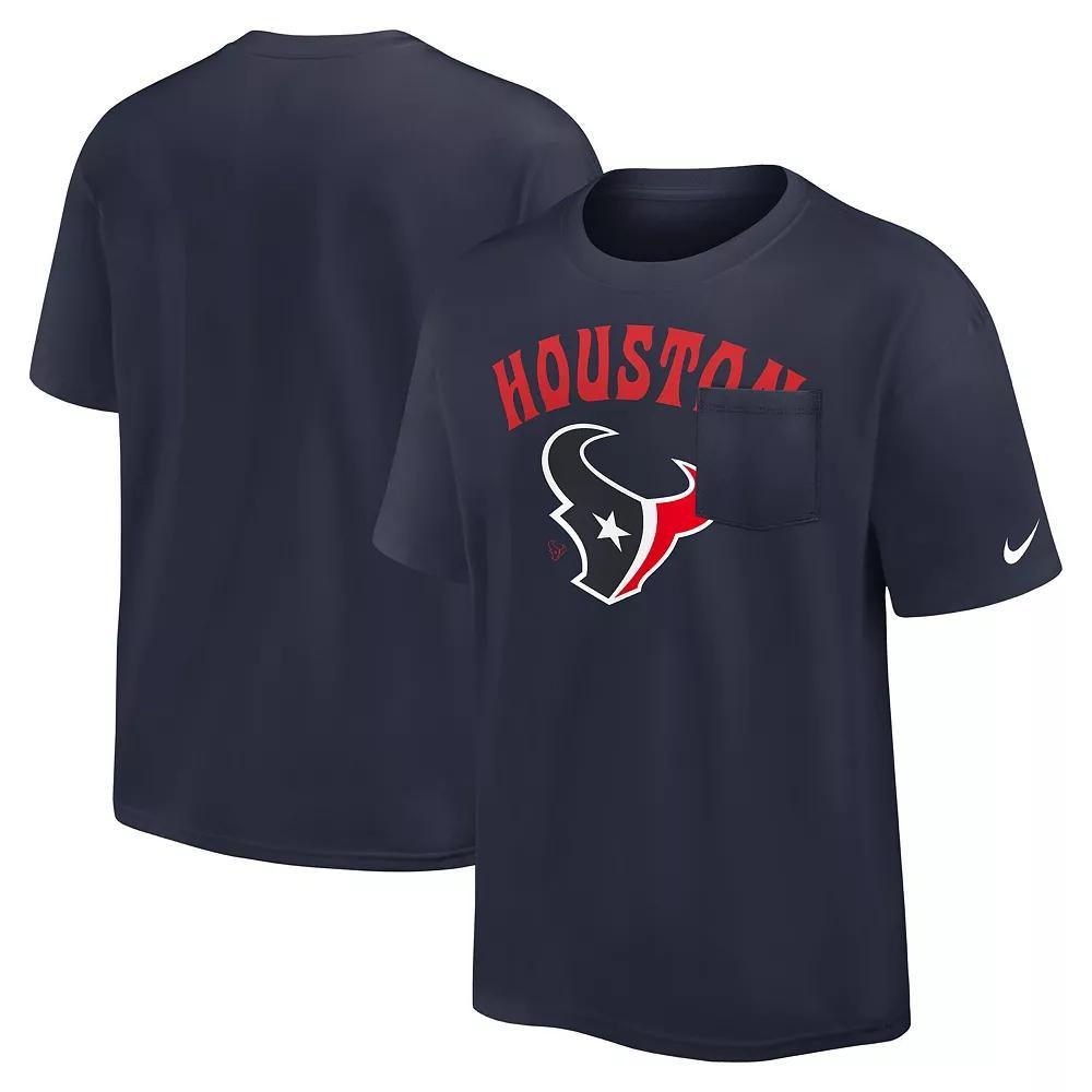 Men's Nike Navy Houston Texans Rewind Heavy Max 90 Pocket T-Shirt, Size: 2XL, Blue Product Image
