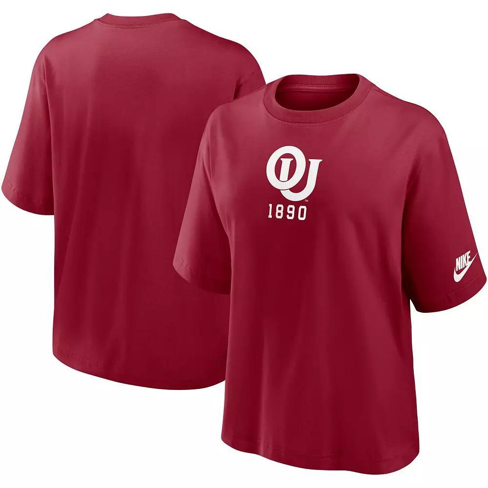 Women's Nike Crimson Oklahoma Sooners Boxy Legacy Established T-Shirt, Size: 2XL, Red Product Image