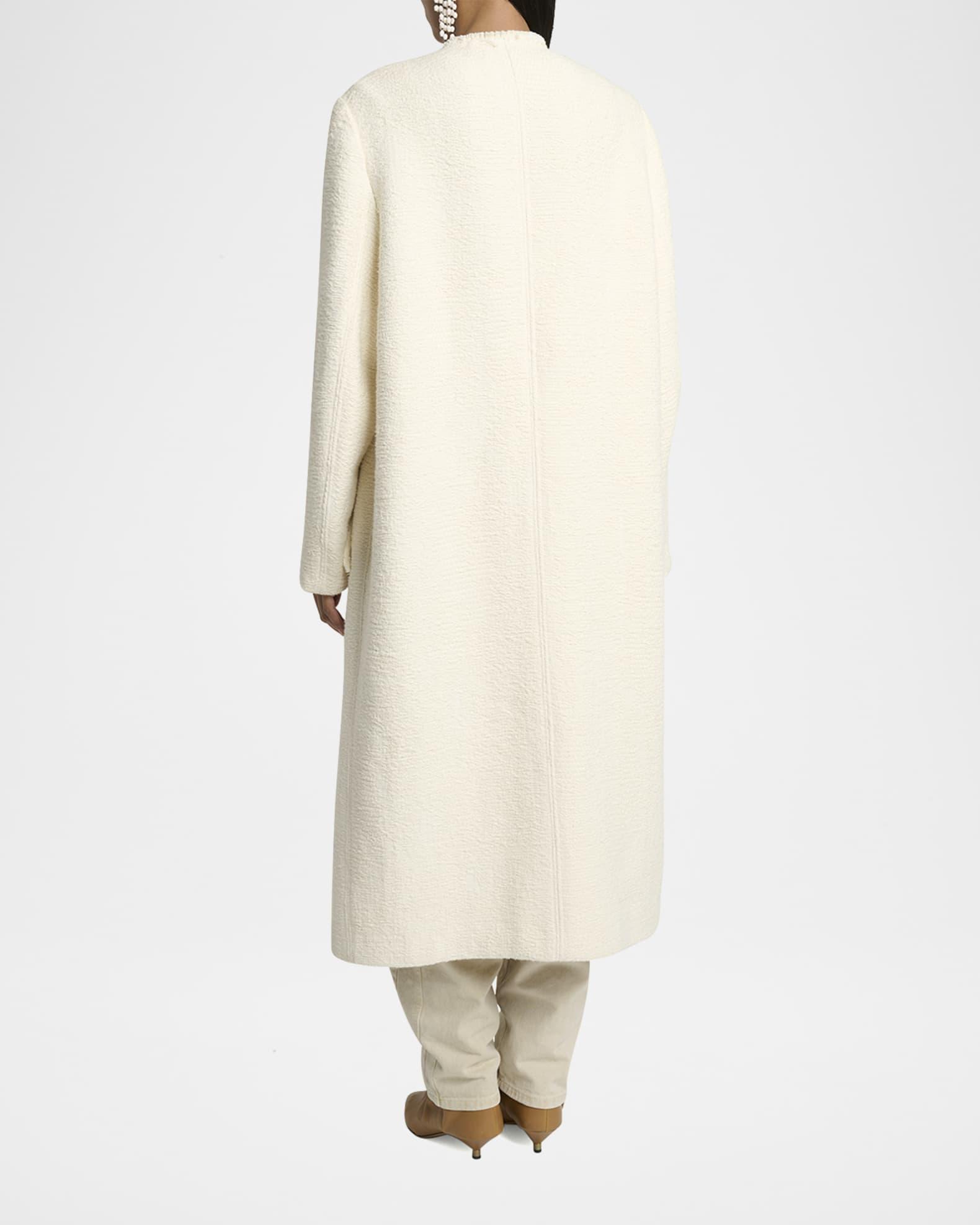 Gameia Long Fringe-Trim Linen Coat Product Image
