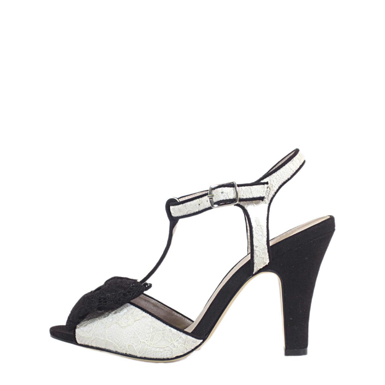 Leandra T-Strap Lace Heels Product Image