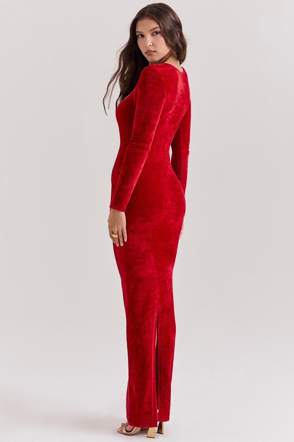 Aria  scarlet chenille sweetheart dress Product Image