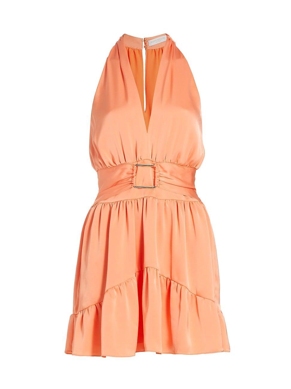 Womens Clover Satin Halter Minidress Product Image