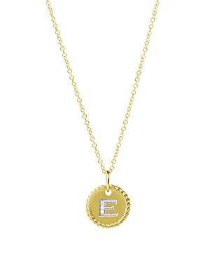 David Yurman Cable Collectibles Initial Pendant with Diamonds in Gold on Chain, 16-18 Product Image