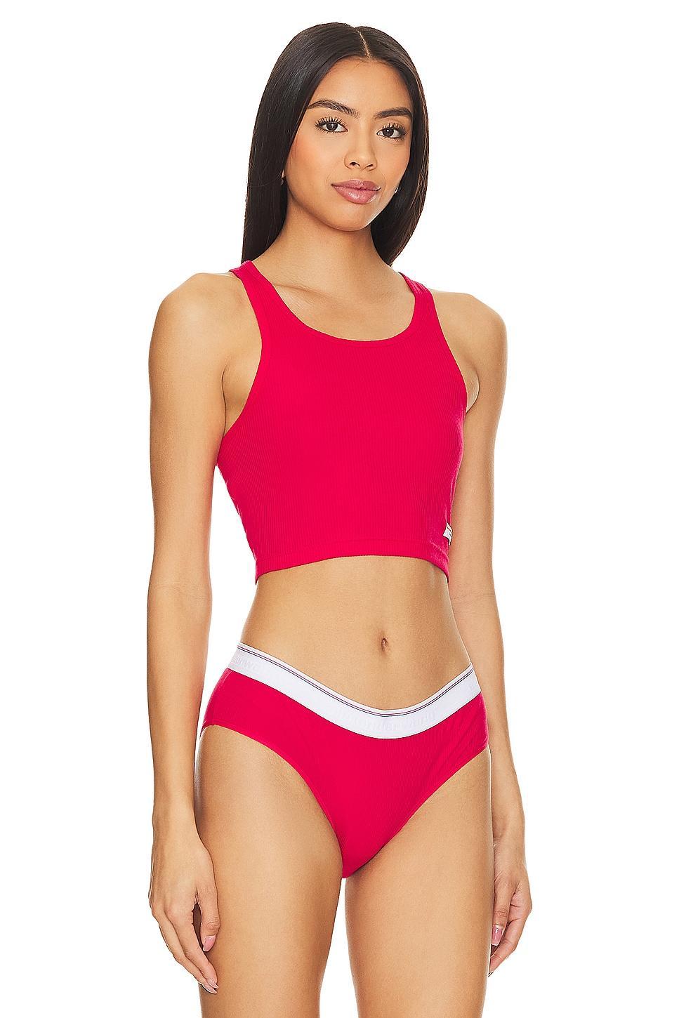 Alexander Wang Cotton Cropped Racerback Tank Top Product Image