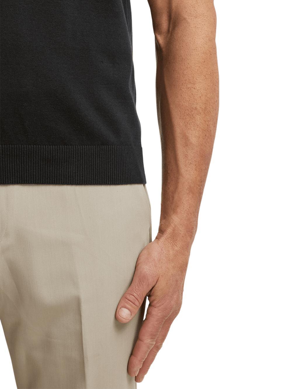 Cotton Three Button Polo - Black Product Image