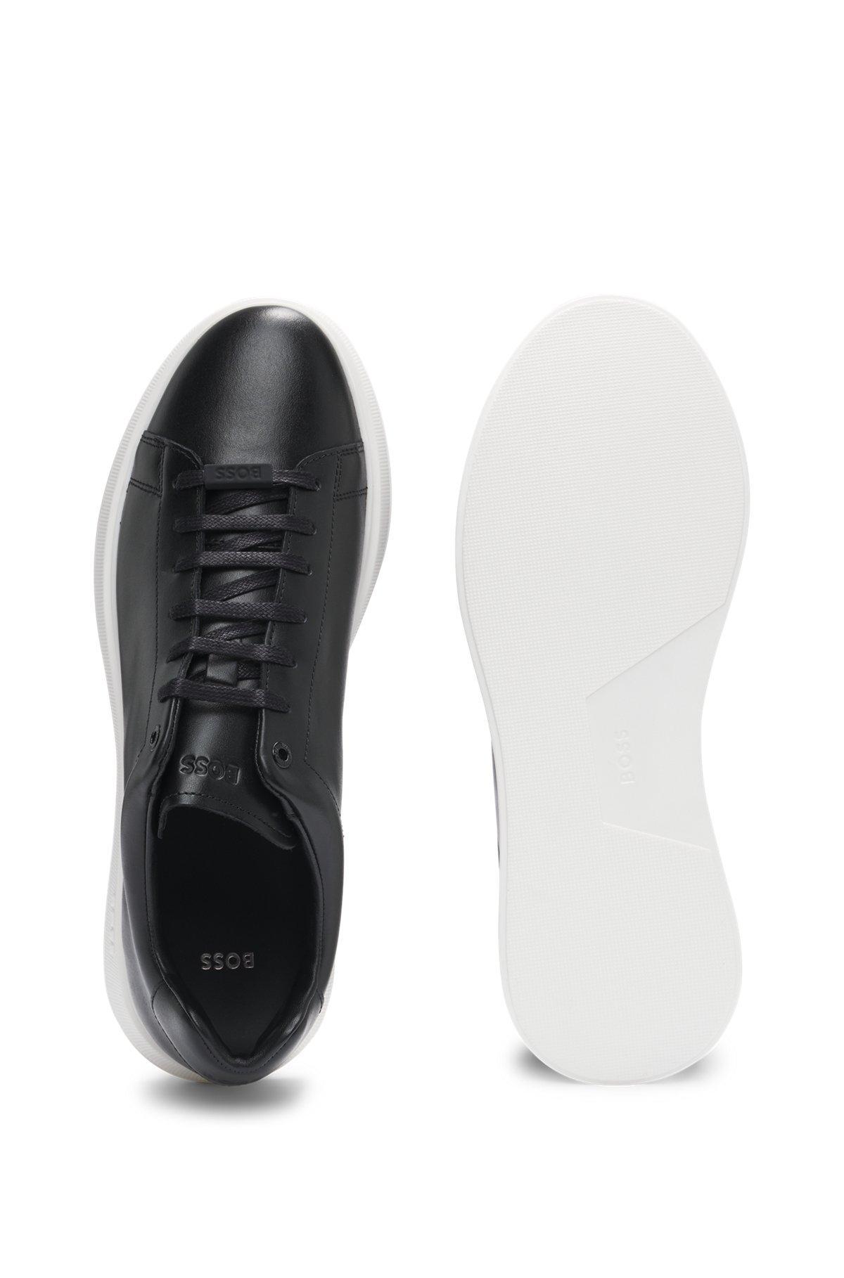 Leather trainers with rubber outsole Product Image