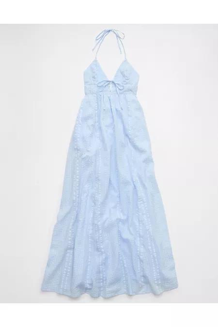 Aerie Seersucker Halter Maxi Dress Women's Product Image