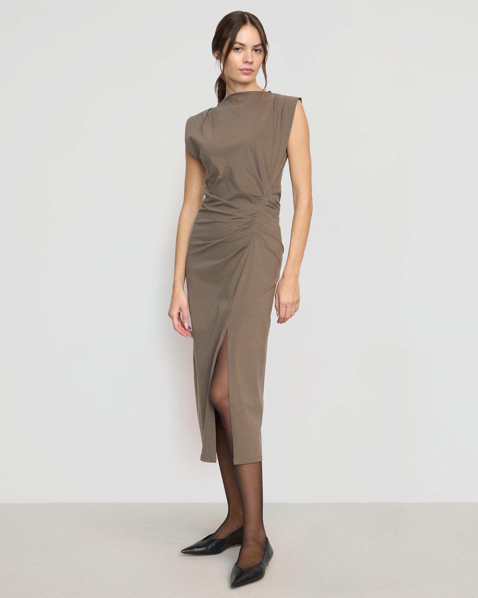 Khelan Sculpted Ruched-Waist Dress Product Image