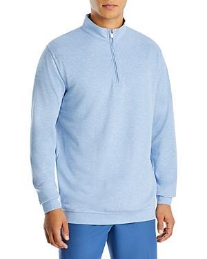 Peter Millar Mens Georgia National Champion Crown Comfort Interlock Quarter-Zip | Color: Iron | Size: S | UGA Product Image