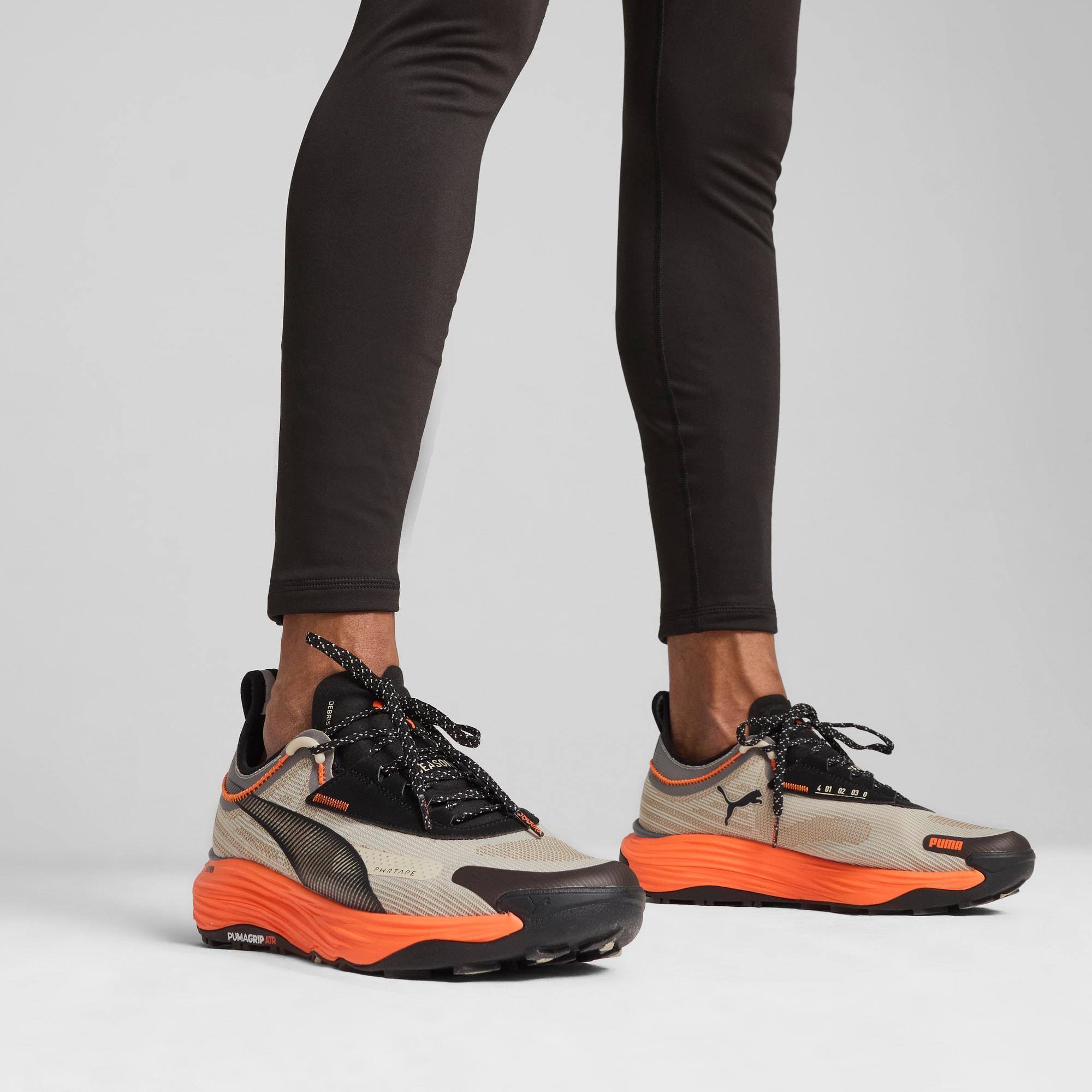 PUMA SEASONS Voyage NITRO 3 Mens Trail Running Shoes in Cool Light Grey/Desert Dust/Shadow Grey Product Image
