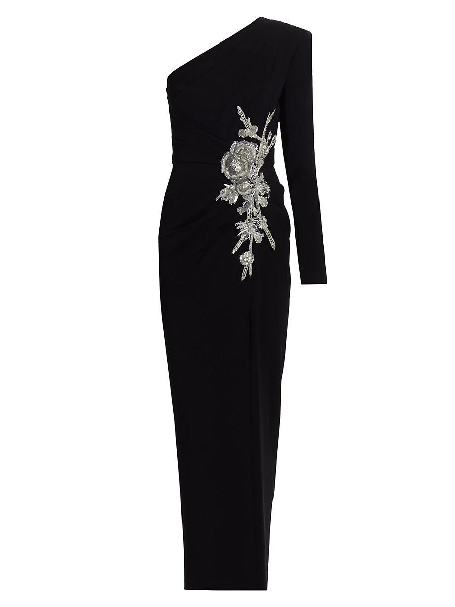 Womens Embellished One-Shoulder Body-Con Gown Product Image
