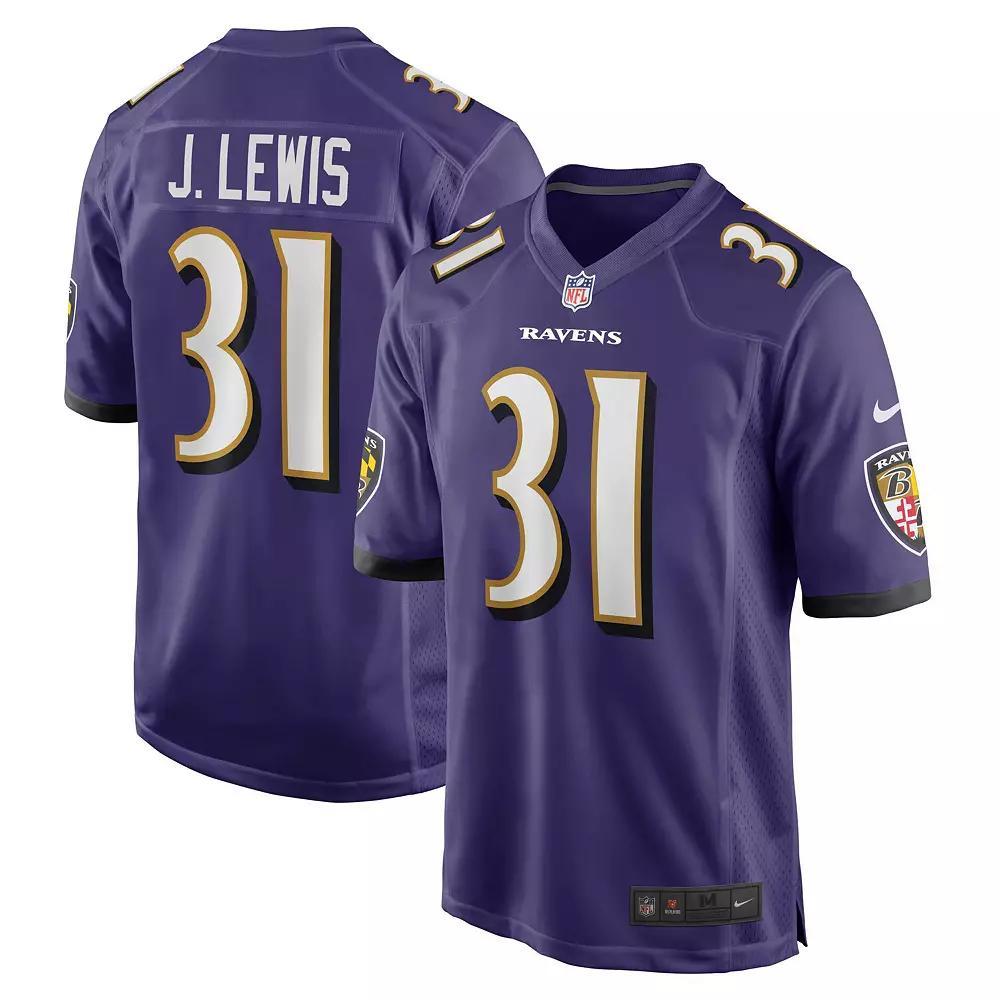 Men's Nike Jamal Lewis Purple Baltimore Ravens Game Retired Player Jersey, Size: 3XL Product Image