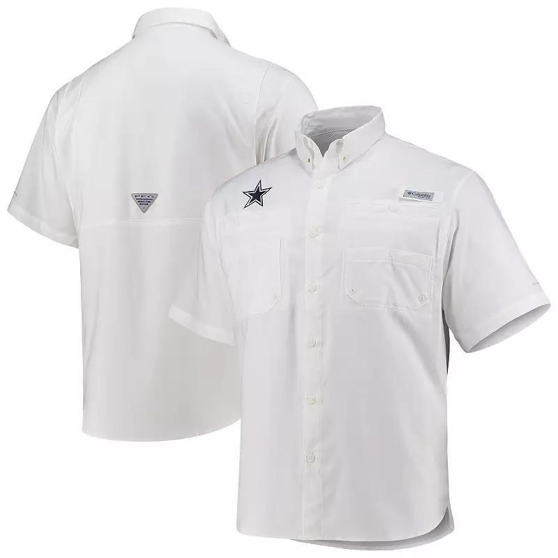 Men's Columbia White Dallas Cowboys Tamiami Omni-Shade Button-Down Shirt, Size: Medium Product Image