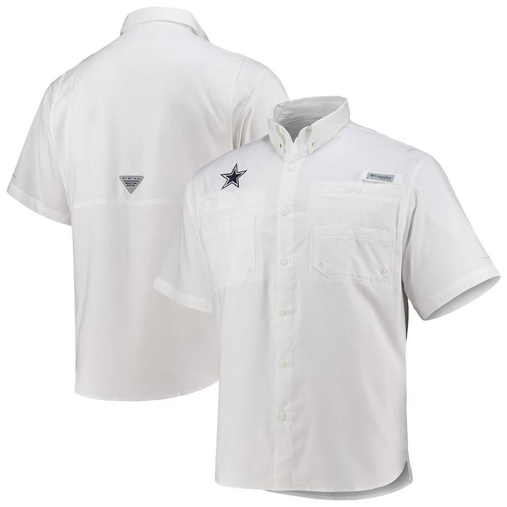 Men's Columbia White Dallas Cowboys Tamiami Omni-Shade Button-Down Shirt, Size: Medium Product Image