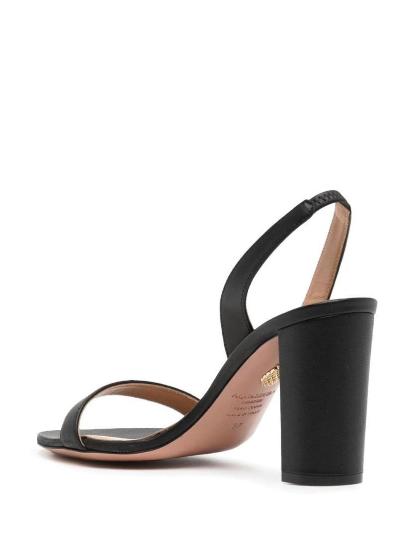 AQUAZZURA So Nude 85 Leather Slingback Sandals In Black Product Image
