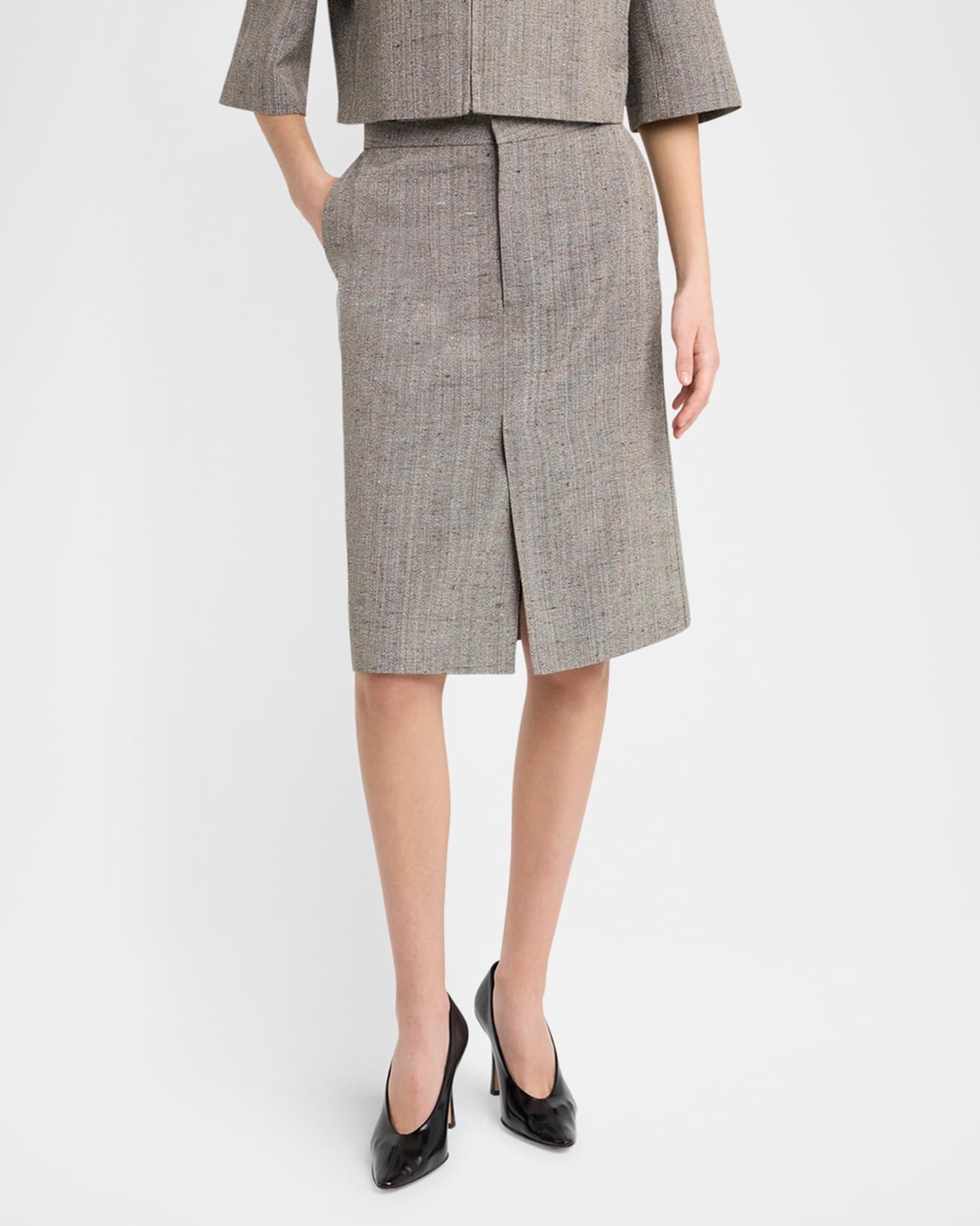 Knotted Melange Straight Skirt Product Image