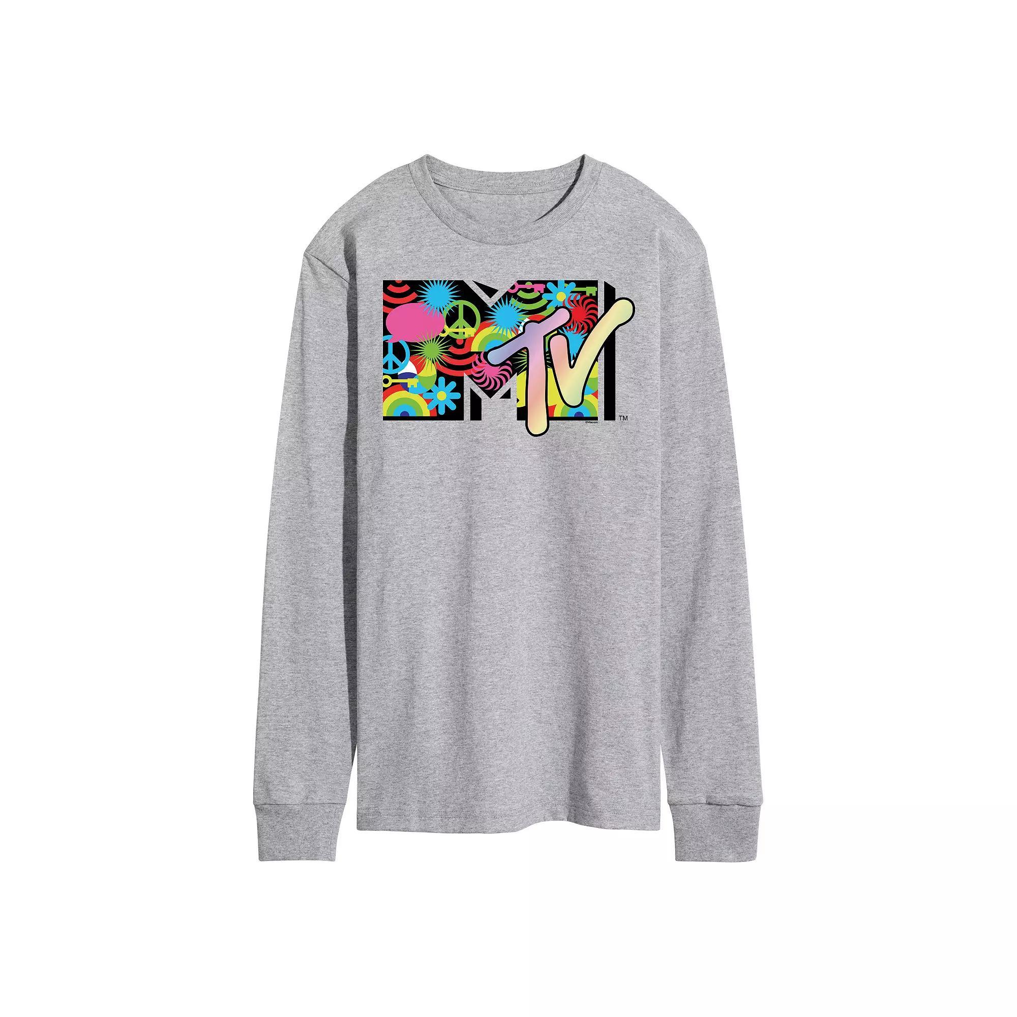 Mens MTV Icon Collage Logo Long Sleeve Graphic Tee Product Image