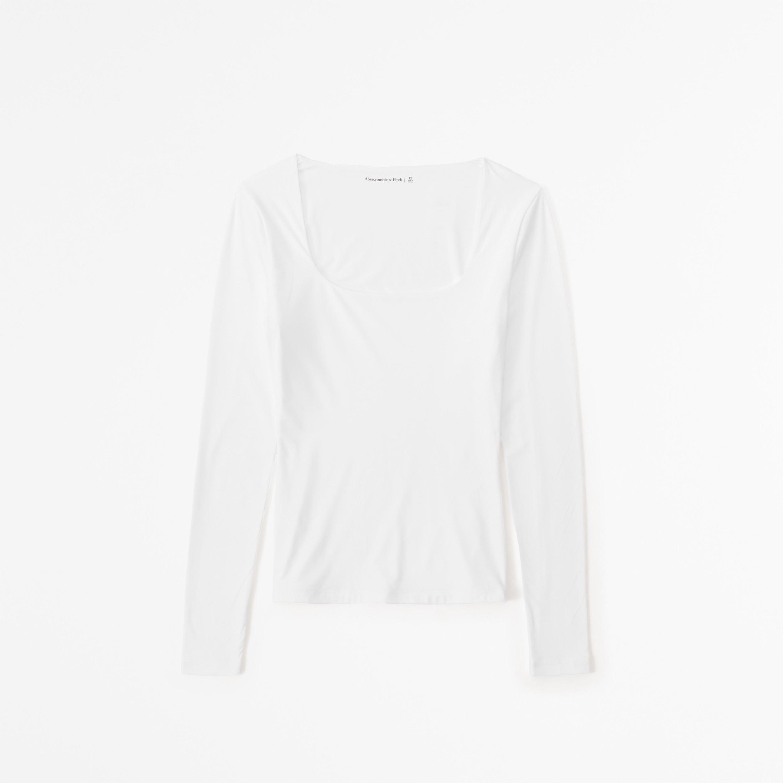 Soft Matte Seamless Long-Sleeve Tuckable Squareneck Top Product Image