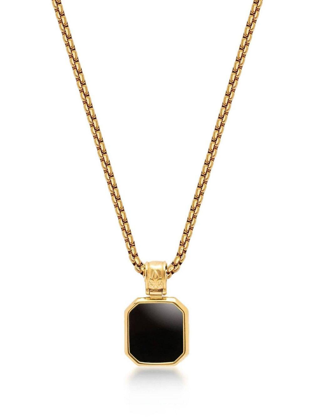 Square onyx pendant necklace Product Image