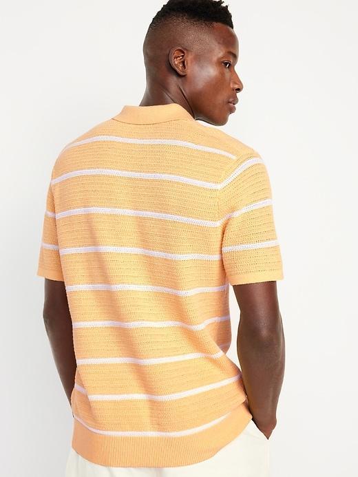 Striped Polo Sweater Product Image