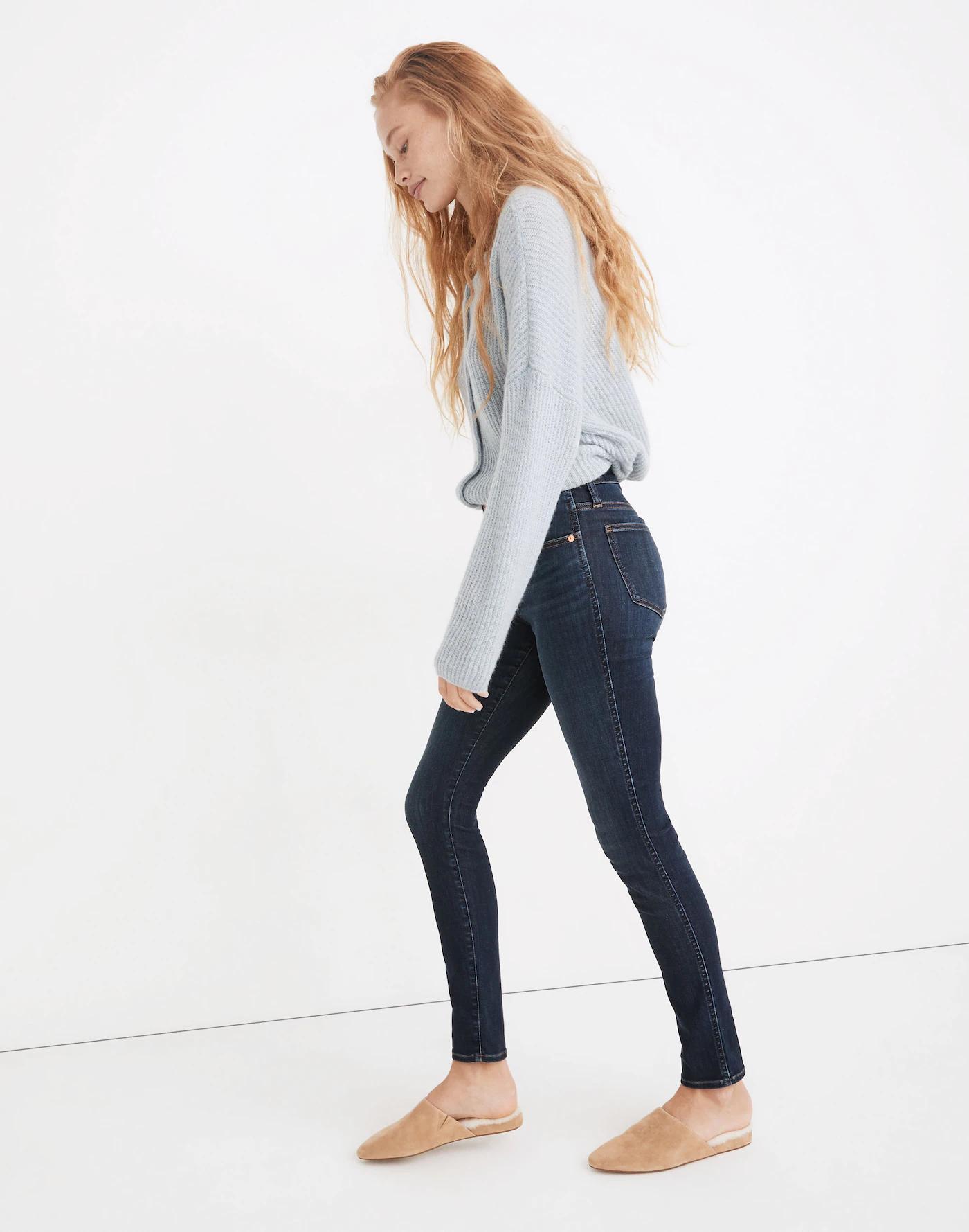 10" High-Rise Skinny Jeans in Woodland Wash: TENCEL™ Denim Edition Product Image